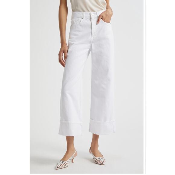Veronica Beard Denim - Veronica Beard Taylor High Waist Crop Wide Leg Jeans